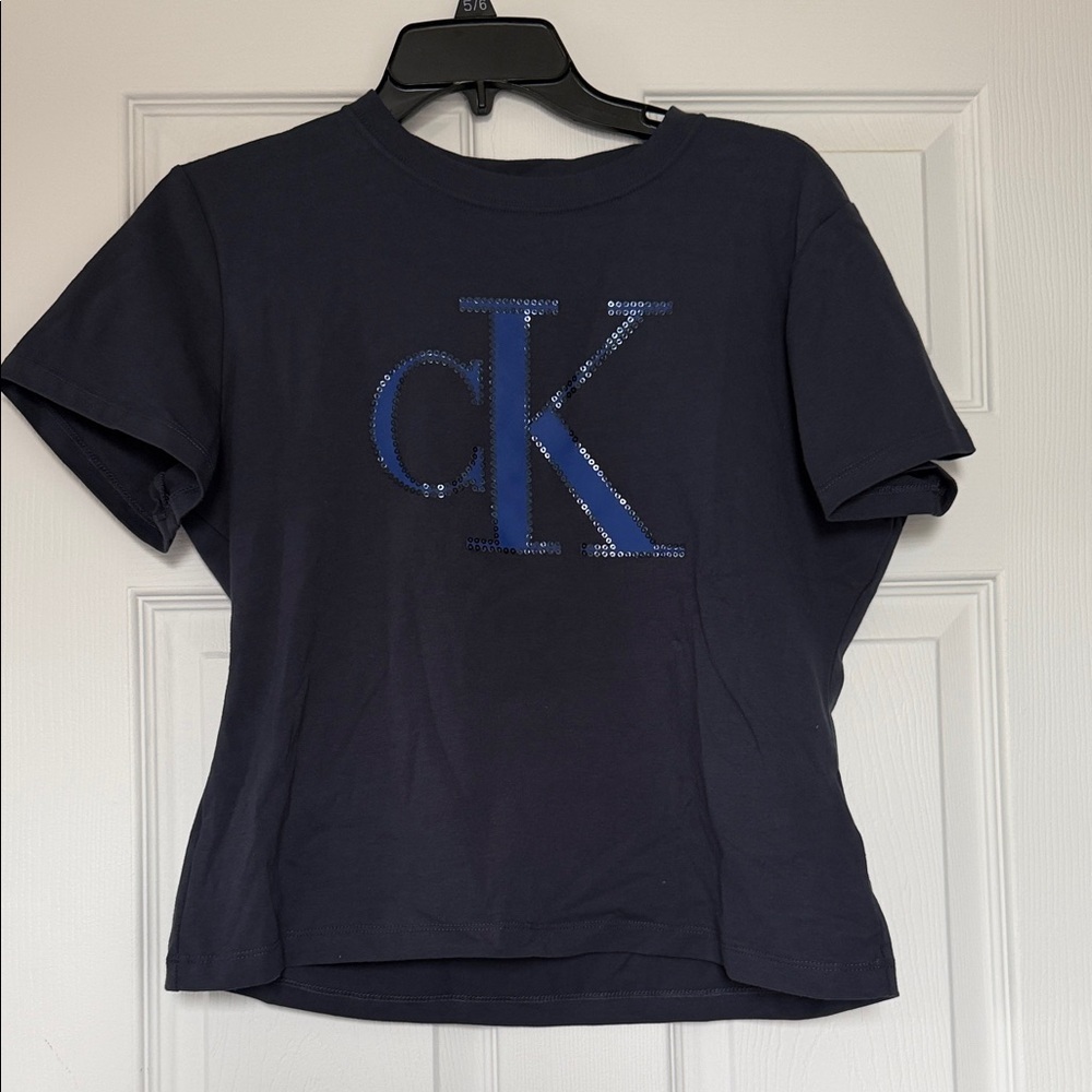Calvin Klein  Navy Blue Logo Tee size L